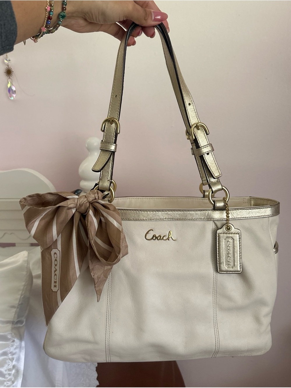 Coach tote with scarf and matching wallet